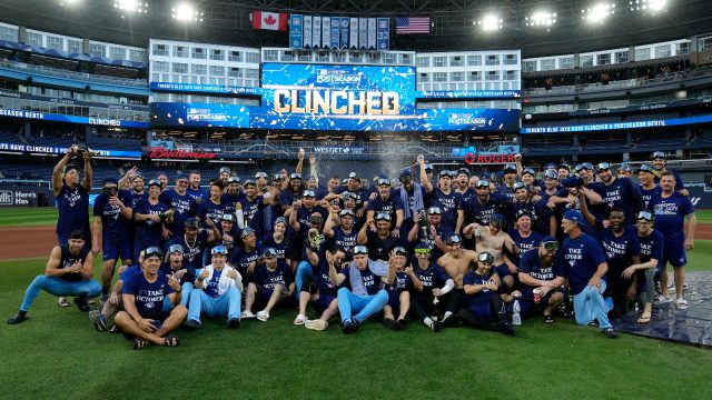 Blue Jays Commemorate Wild-Card Berth with Festive Champagne Celebration: Confidently Fulfilling Our Expectations