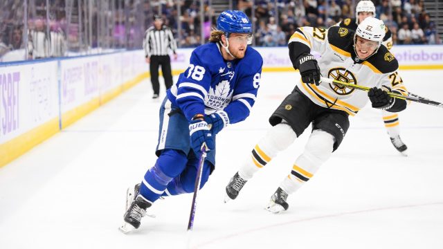 David Pastrnak and the Boston Bruins welcome the Toronto Maple Leafs as Todd Bertuzzi makes his return