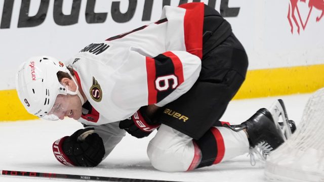 Brady Tkachuk, Senators captain, sustains injury during game against Coyotes