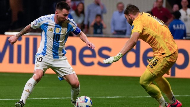 Jersey exchange between Canada's Davies and Argentina's Messi following Copa America opener