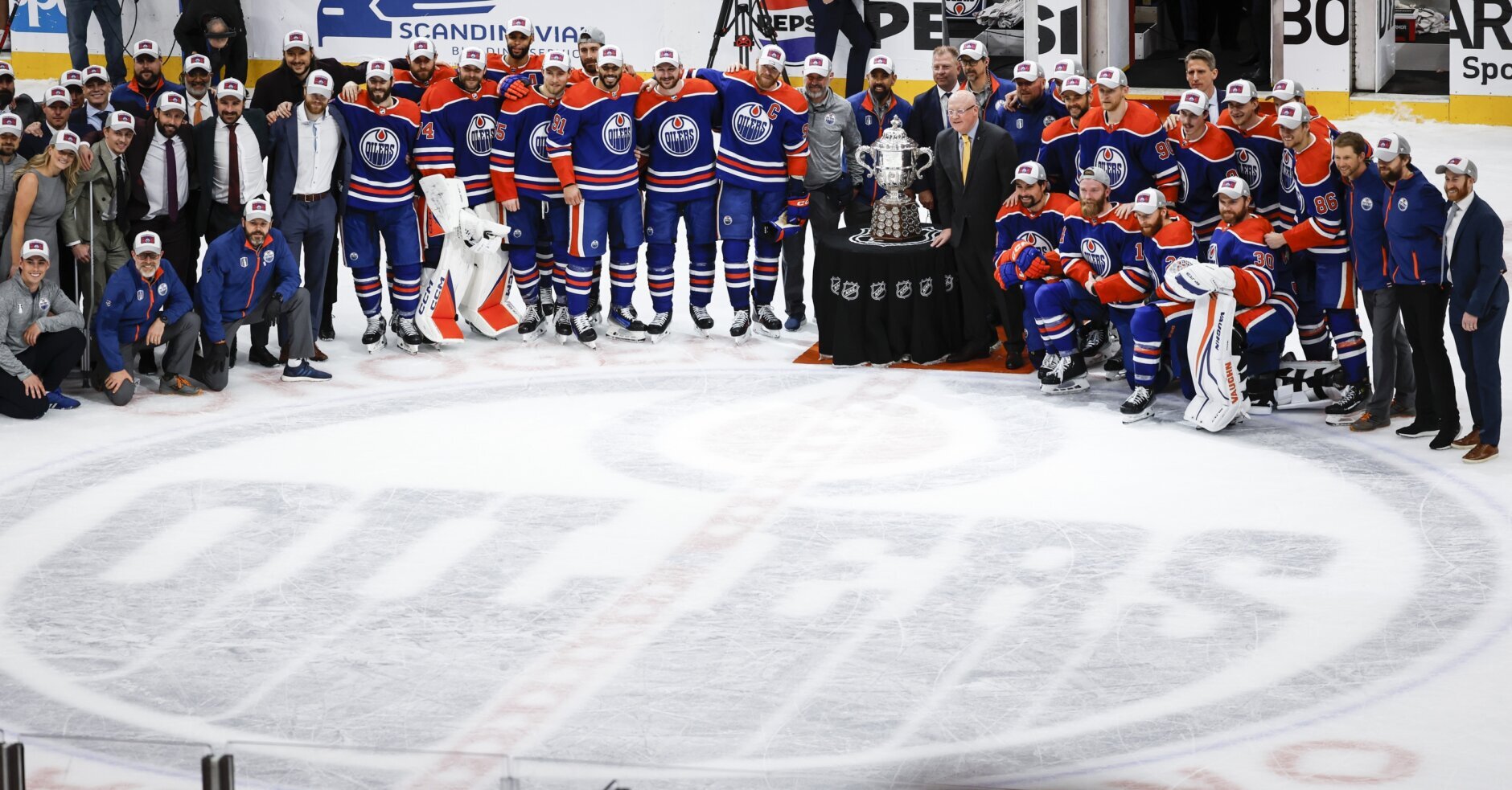 Oilers and Panthers players shake hands following seven-game Stanley Cup Final