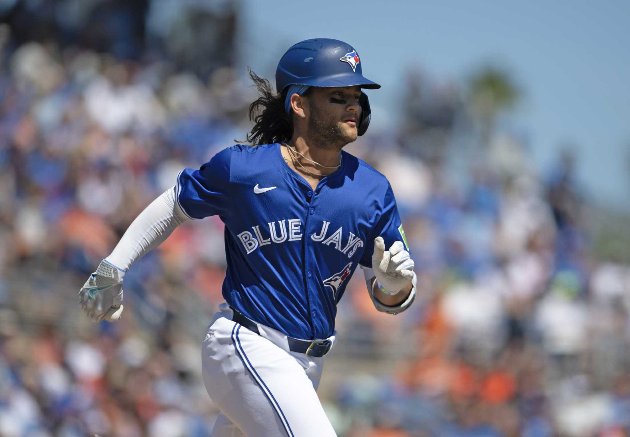 Bo Bichette of the Blue Jays is a late scratch against the Astros due to a forearm contusion