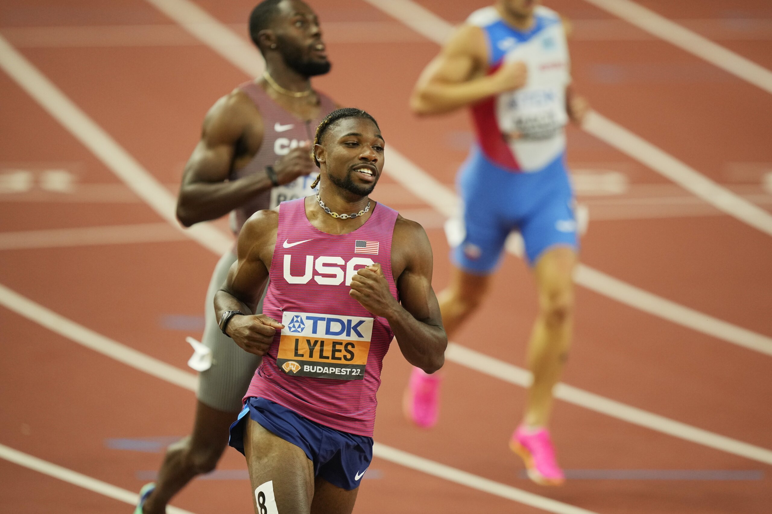 American Noah Lyles wins gold in men’s 100m final in close photo finish