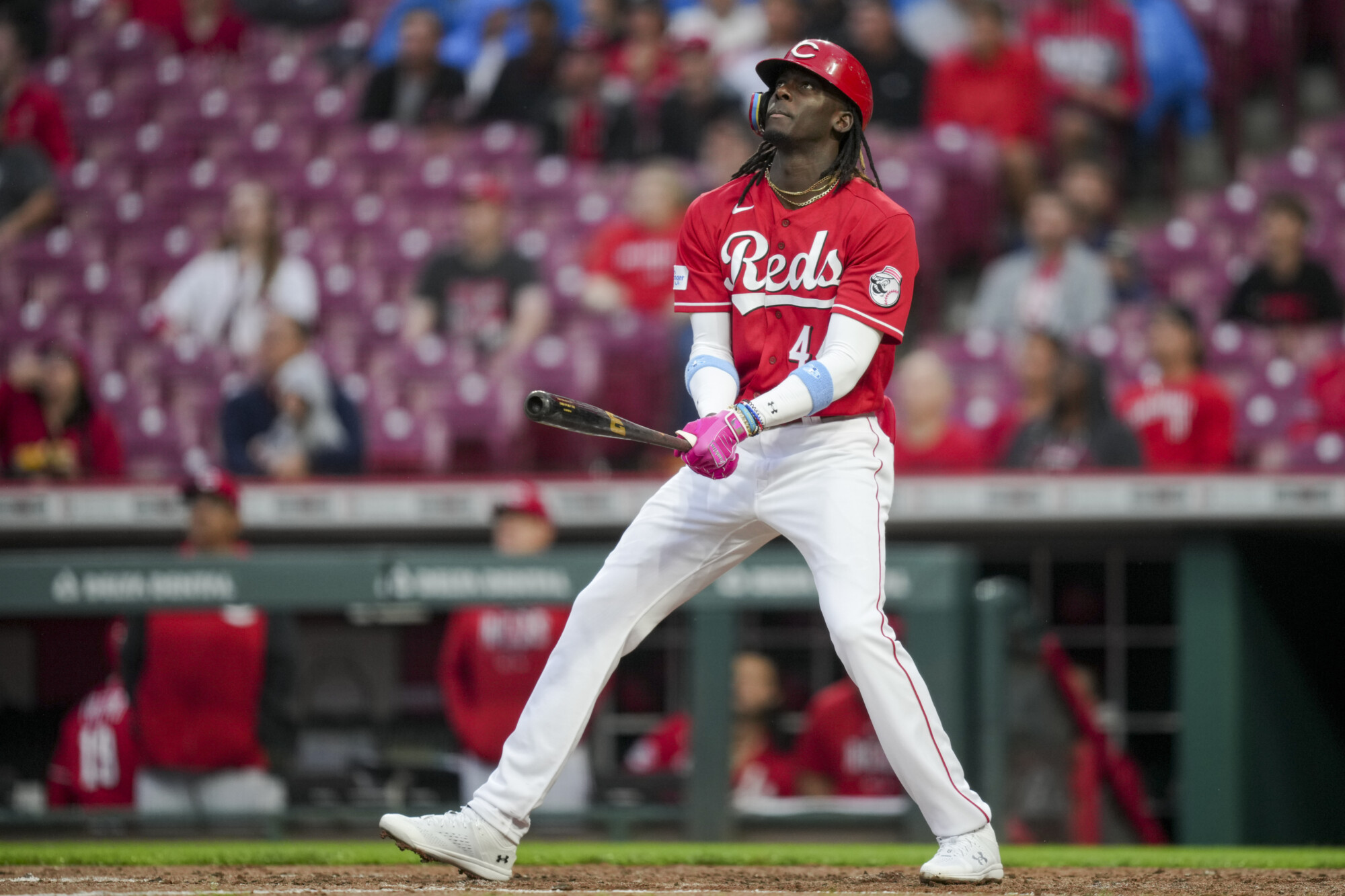 Clement of the Blue Jays hits a three-run home run to deep left field against the Reds