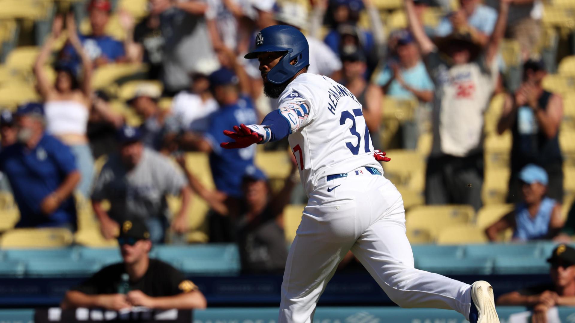 Dodgers sweep Pirates with game-winning hit from Teoscar Hernandez in 10th inning