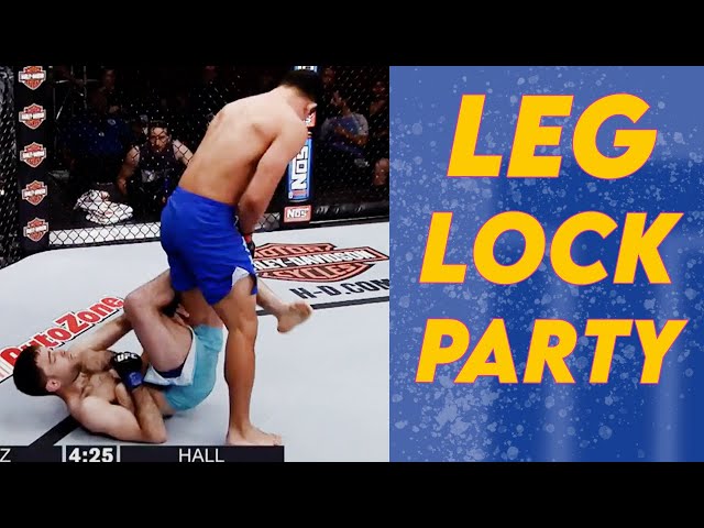 Fighter submits opponent with heel hook after verbal tap